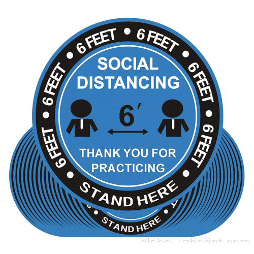 Round Sticker Label Customized Social Distancing Sticker Keep Distance Label Manufactory